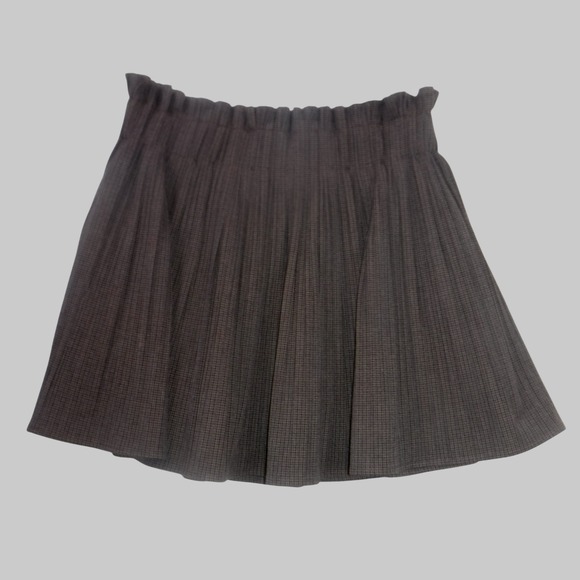 Zara Woman Dresses & Skirts - Zara Woman Brown Micro Check Pleated Paperbag Waist Mini Skirt‎ Large